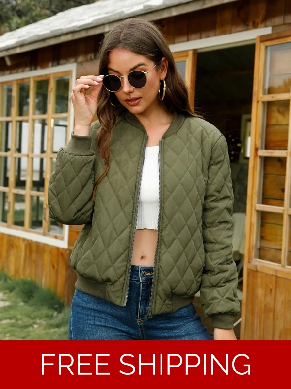 Zip-Up Baseball Collar Jacket